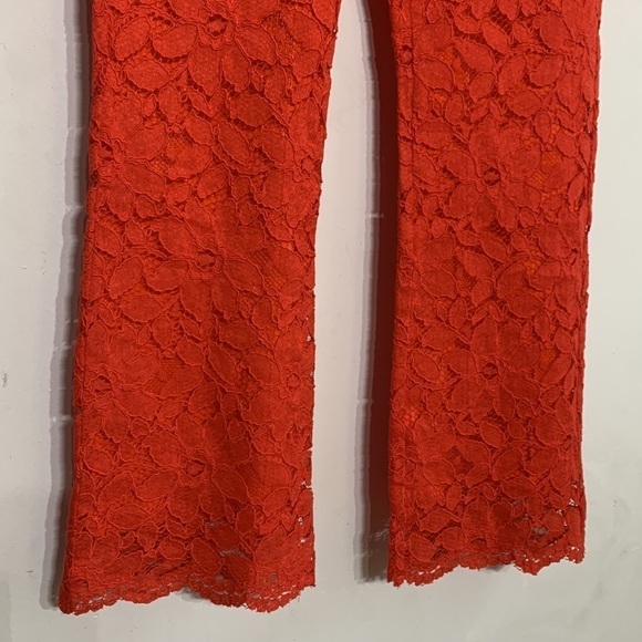 Free People Wild Lace Pull On Crop retro Flare 70s Pants Small women’s nwot - Picture 4 of 7